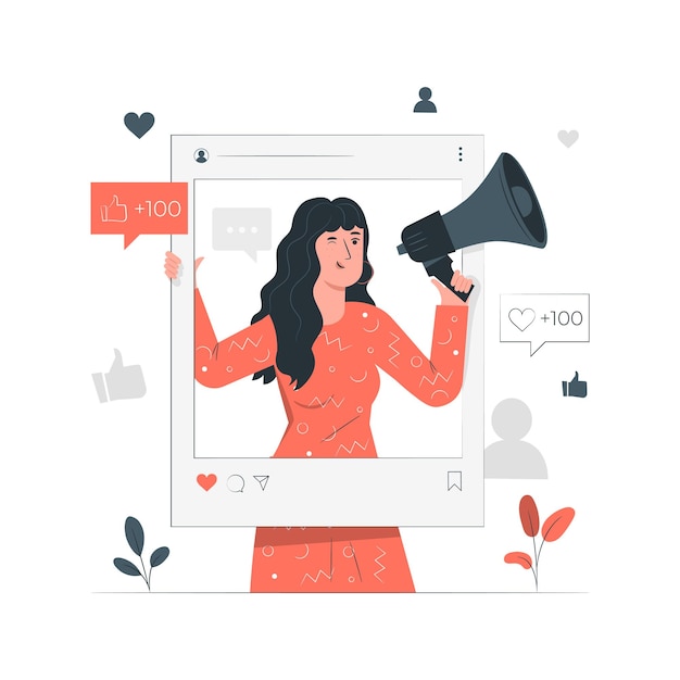 Ilustrações Flat Influencer