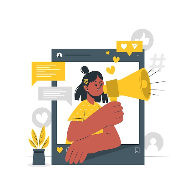 Ilustrações Flat Influencer