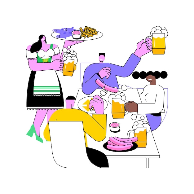 Vetor ilustrações isoladas do vetor dos desenhos animados da festa da cerveja