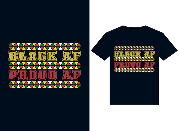 Ilustrações orgulhosas de af preto af para design de camisetas prontas para impressão