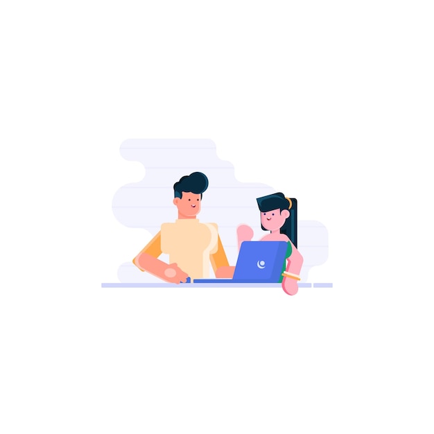 Ilustrações simplificadas de caracteres bonitos para sites e telas de aplicativos