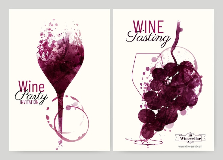 Vetor ilustrações texturizadas de mancha de vinho tinto modelo para designs de vinho