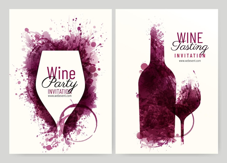 Vetor ilustrações texturizadas de mancha de vinho tinto modelo para designs de vinho