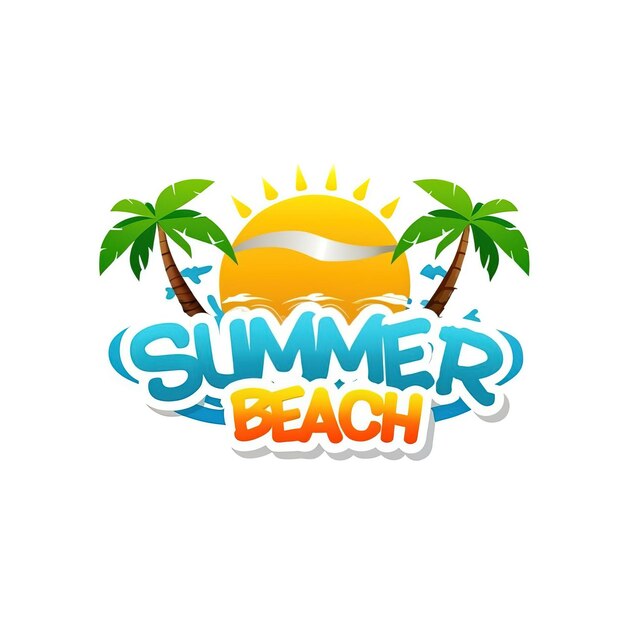 Vetor ilustrações vector praia design de verão sol colorido