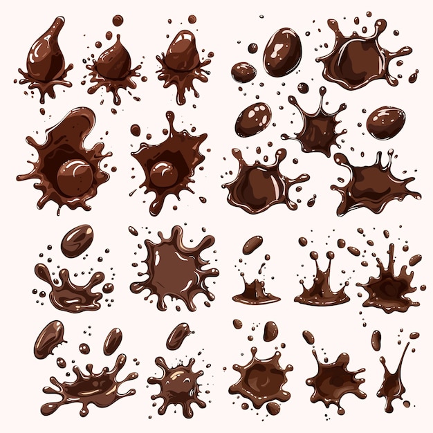 Vetor ilustrações vetoriais de café ou chocolate quente isoladas no fundo