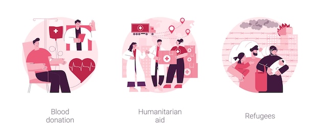 Ilustrações vetoriais de conceito abstrato de ajuda humanitária