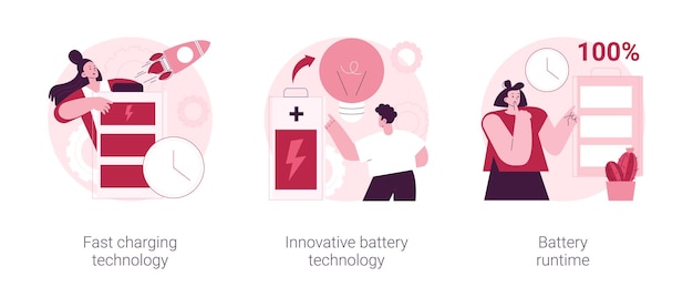 Ilustrações vetoriais do conceito abstrato de gerenciamento de energia do gadget