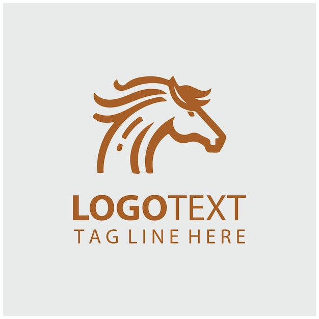 Ilustrações vetoriais do logotipo do cavalo linear