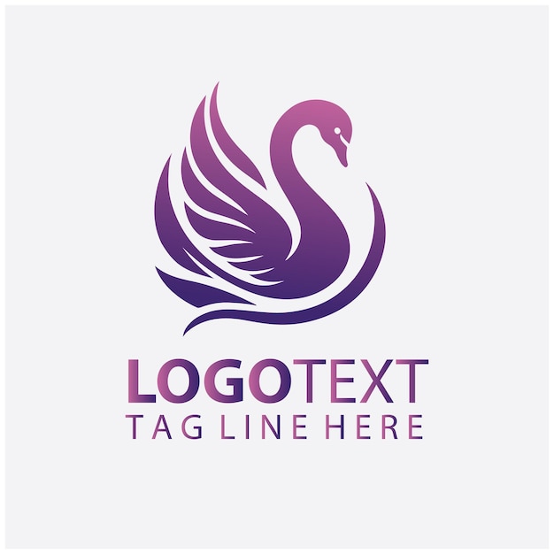 Ilustrações vetoriais do logotipo do pássaro cisne