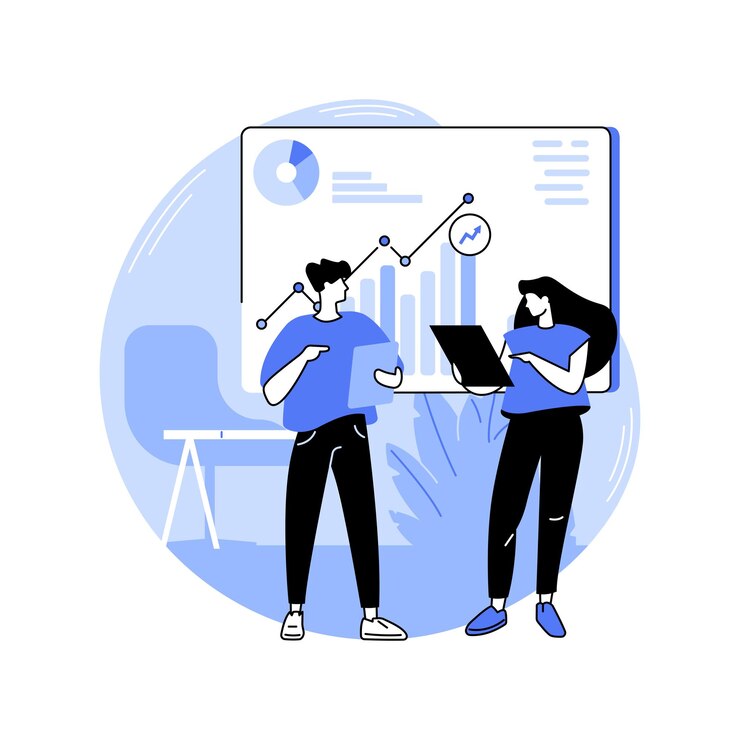 Vetor ilustrações vetoriais isoladas de desenhos animados de software de gerenciamento de projetos