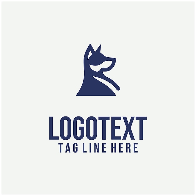 Ilustrações vetoriais lineares do logotipo do cão