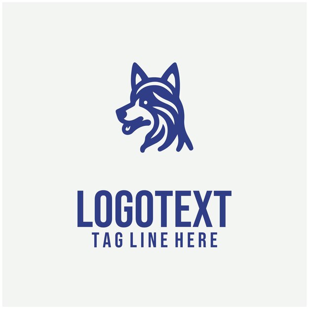 Ilustrações vetoriais lineares do logotipo do cão