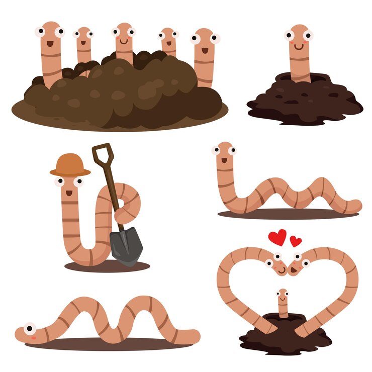 Vetor ilustrador da família mix worm