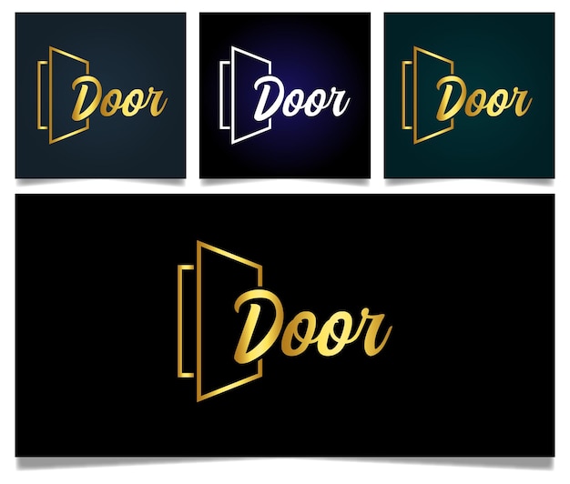 Ilustrador de design de logotipo de porta