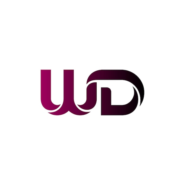 Vetor ilustrador de design de logotipo wd