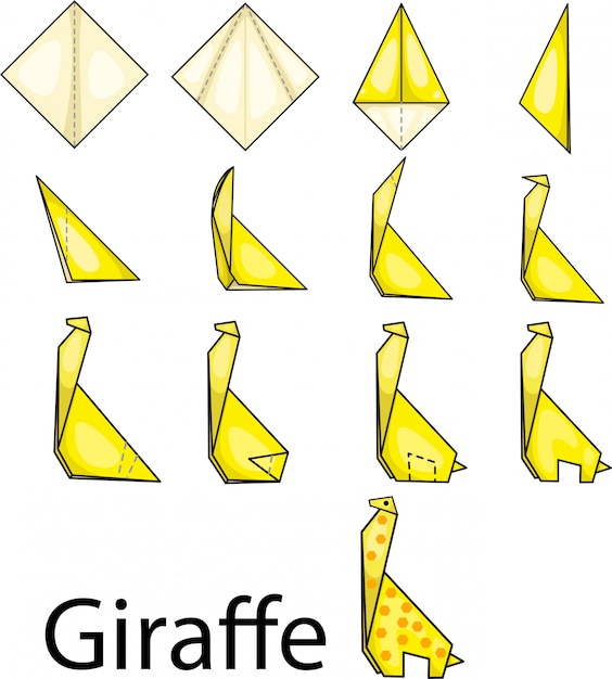 Ilustrador de girafa de origami