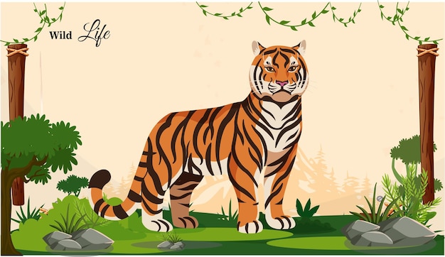 Ilustrador de vetores de animais da floresta