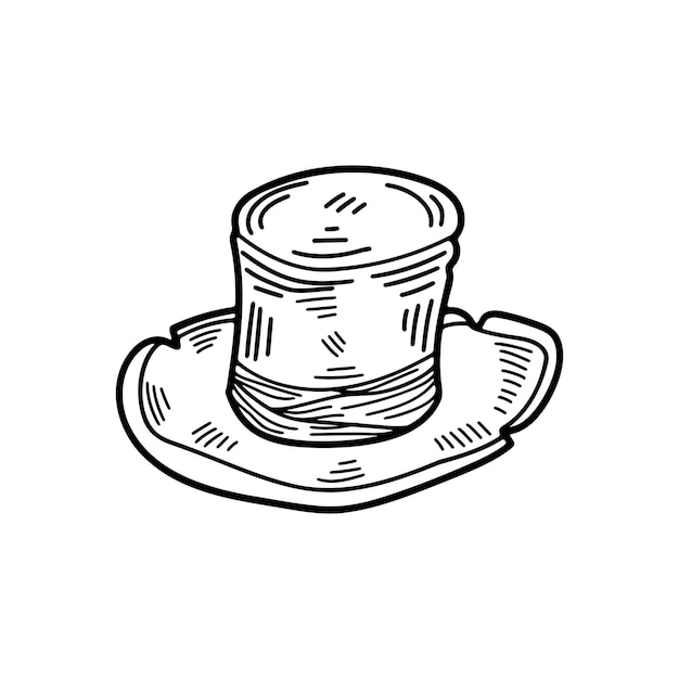 Ilustrador plano de chapéu isolado no fundo
