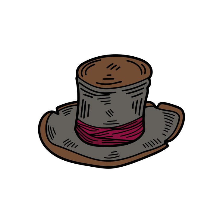 Vetor ilustrador plano de chapéu isolado no fundo
