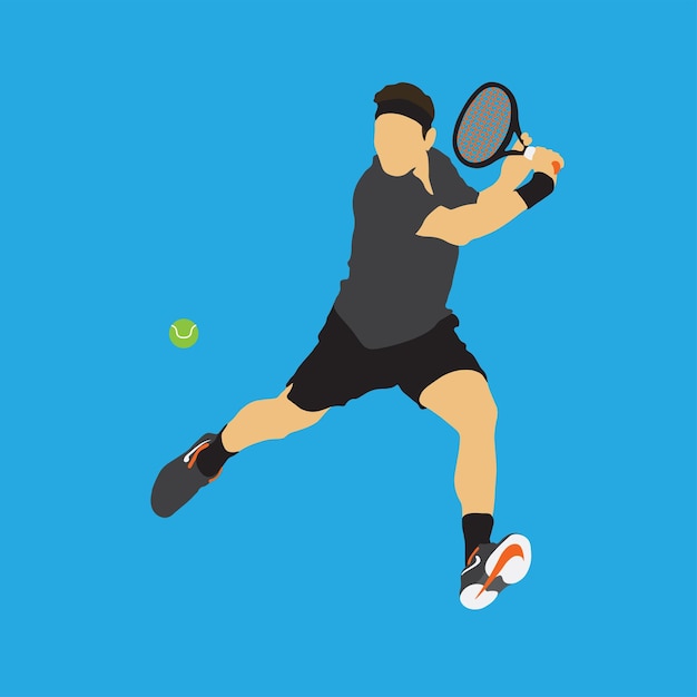 ilustrasi homem de tênis esporte plano