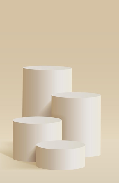 Imagem 3D de figuras cilíndricas Ilustração vetorial Esboço