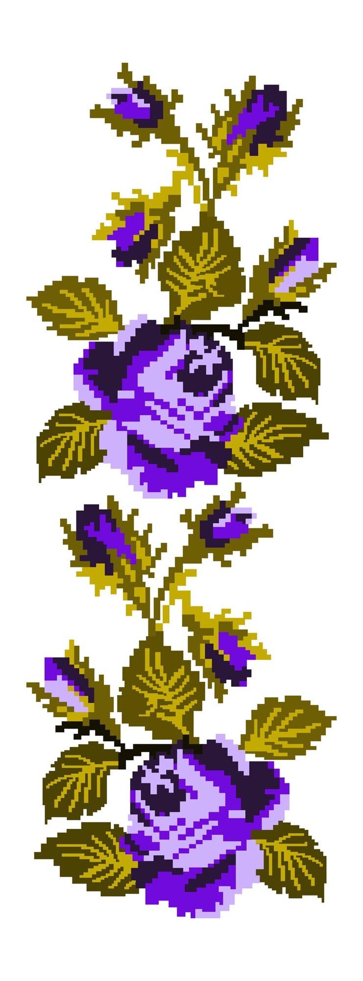 Vetor imagem colorida de flores rosas usando elementos de bordado tradicional ucraniano