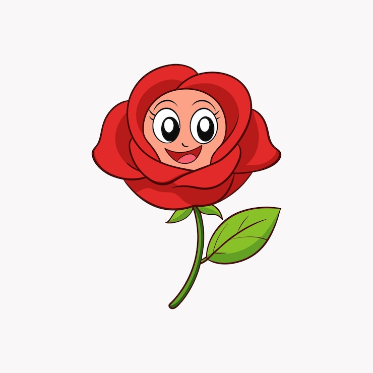 Vetor imagem de alta qualidade colorida da silhueta vetorial da flor de rosa