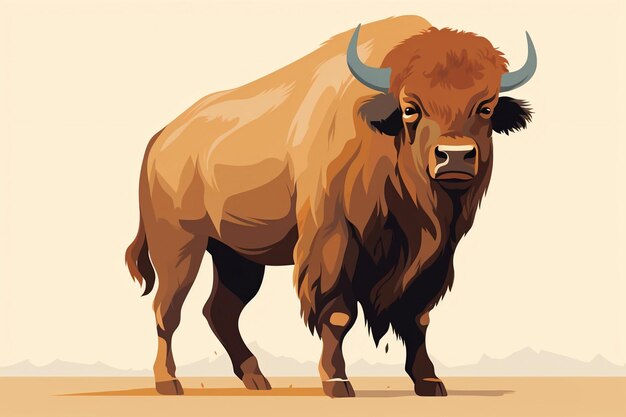 Vetor imagem de buffalo de desenho animado