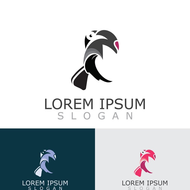 Vetor imagem de design de logotipo simples tucano ilustração vetorial de pássaro