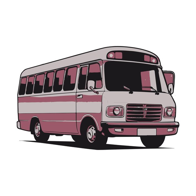 Imagem de design de silhueta vetorial de ícone de mini-ônibus