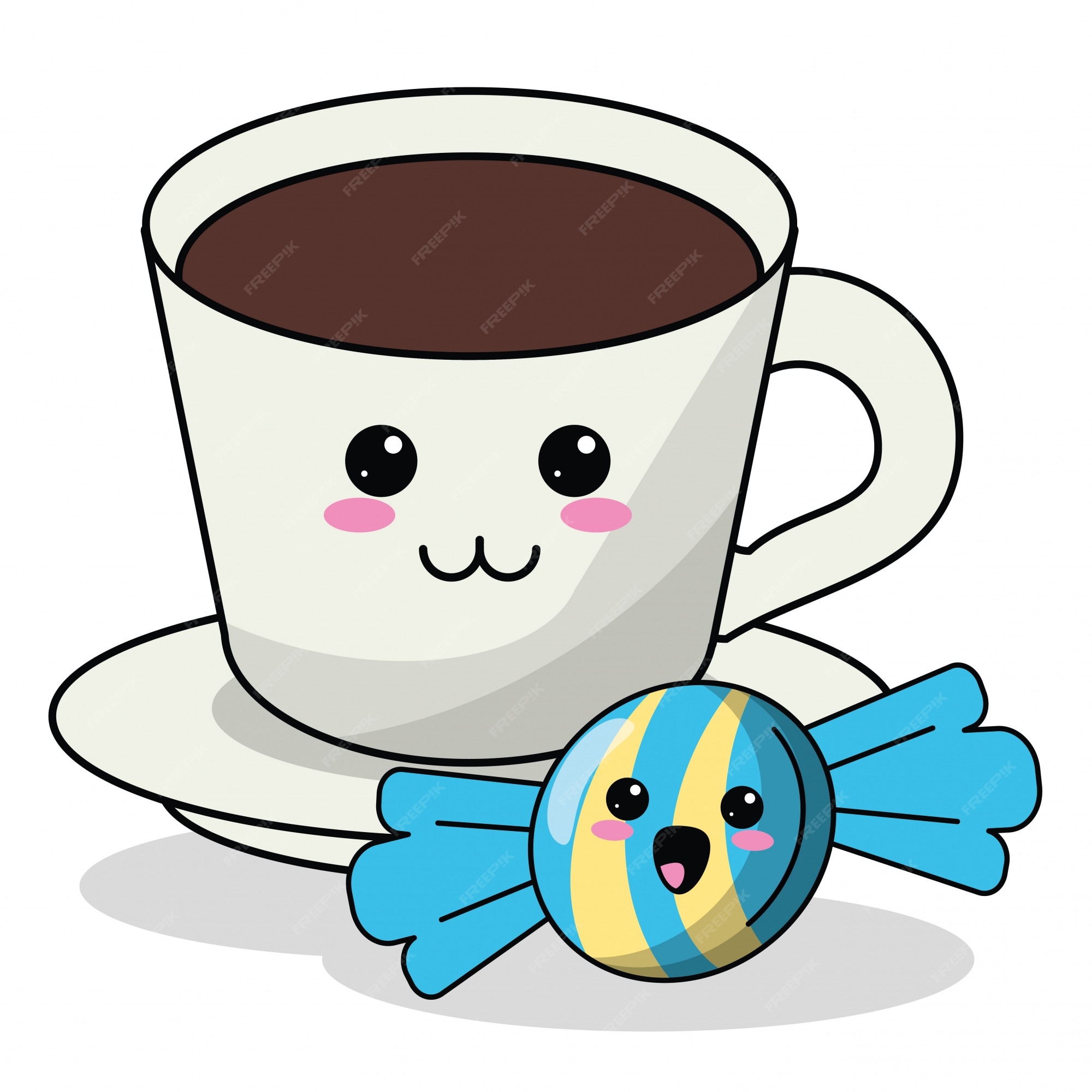 Doce café da manhã kawaii fofos desenhos animados 651866 Vetor no Vecteezy