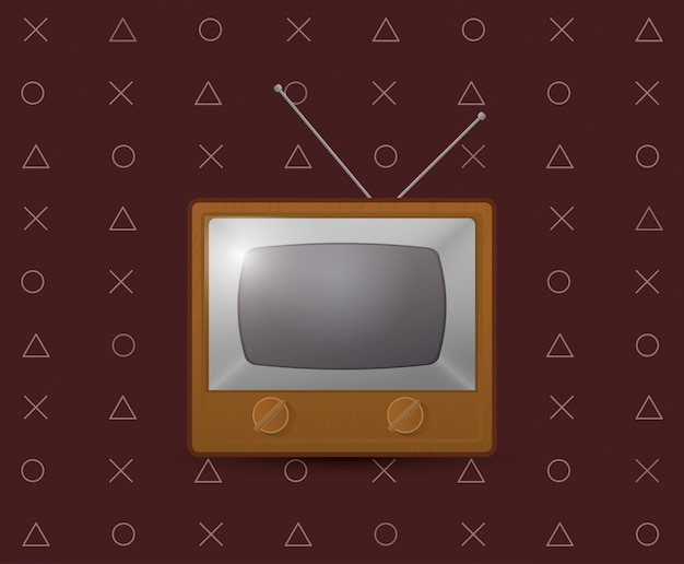Vetor imagem de emblema de tv retrô