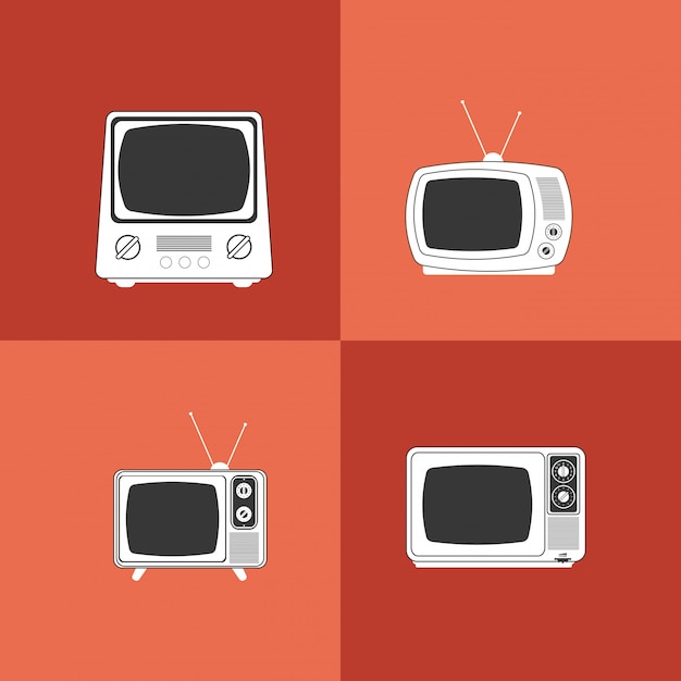 Imagem de emblema de tv retrô