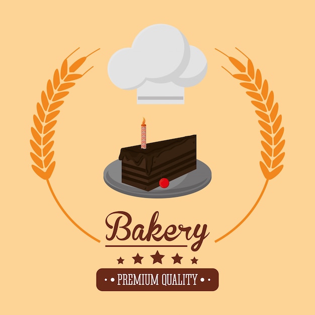 Vetor imagem de emblema relacionada de padaria de bolo