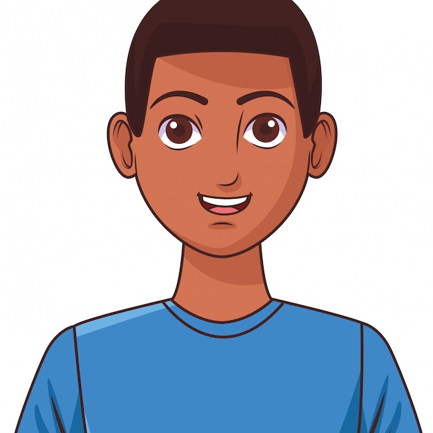 Imagem de perfil de personagem de desenho animado avatar jovem