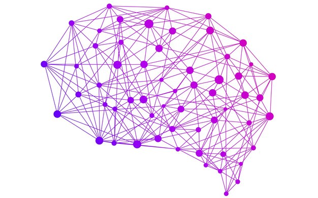 Vetor imagem de tecnologia abstrata que imita um cérebro com gradientes