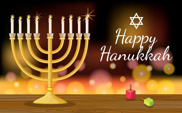Imagem do feriado judaico de Hanukkah com menorá
