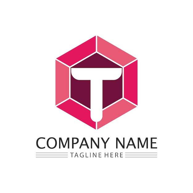 Imagem do logotipo da letra T e vetor gráfico de design da fonte T