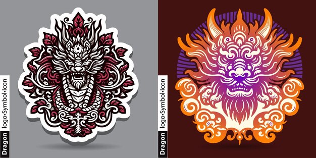 Imagem Logotipo do Dragão Ícone e símbolo na cultura chinesa