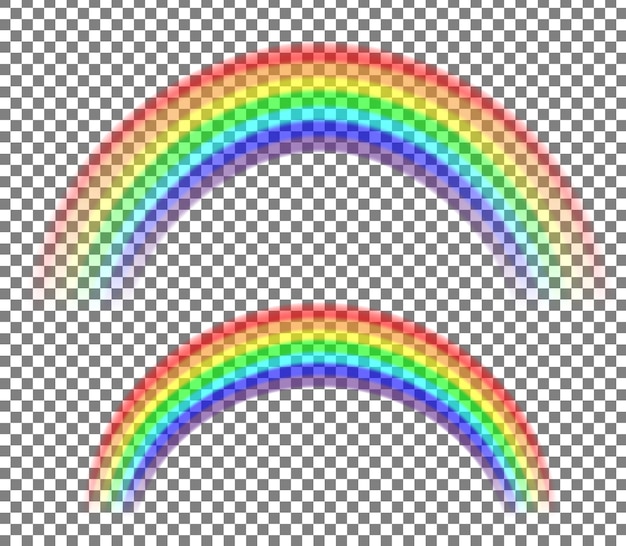 Imagem realista de arco-íris vetorial transparente