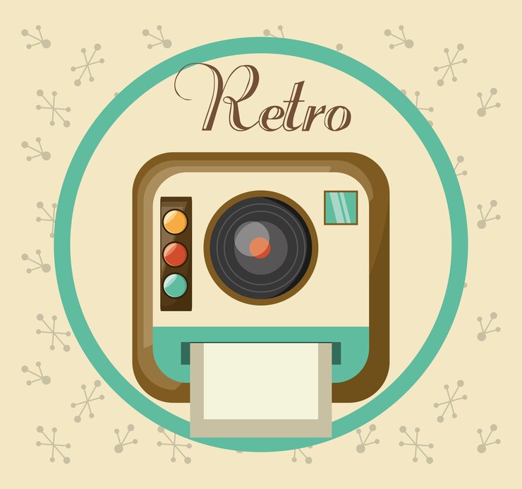 Vetor imagem retro do projeto dos retratos da câmera