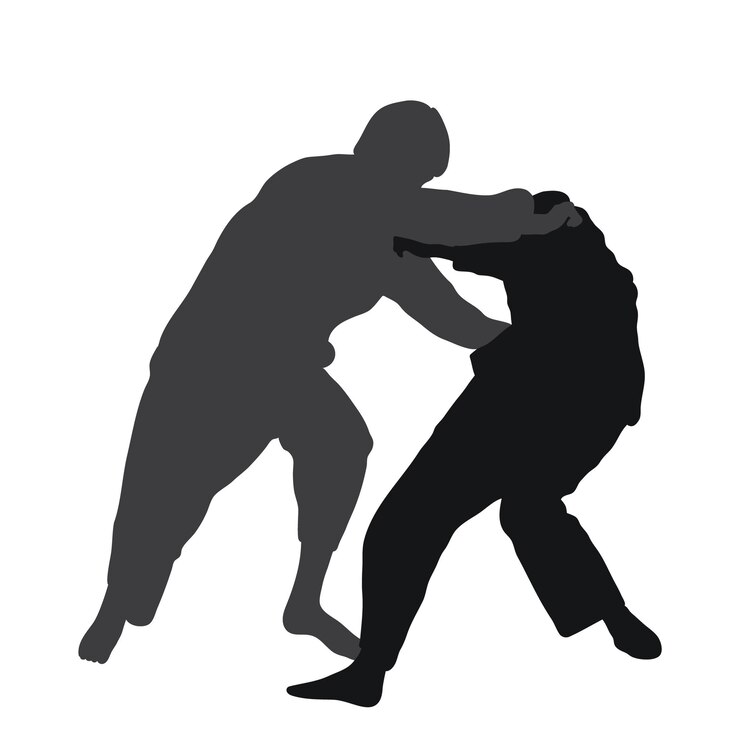 Vetor imagem silhueta judoka judo arte marcial desportismo luta livre duelo luta livre luta livre
