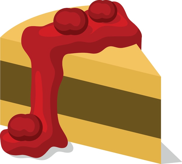 Vetor imagem vetorial 3d de um pedaço de ilustração de comida de bolo