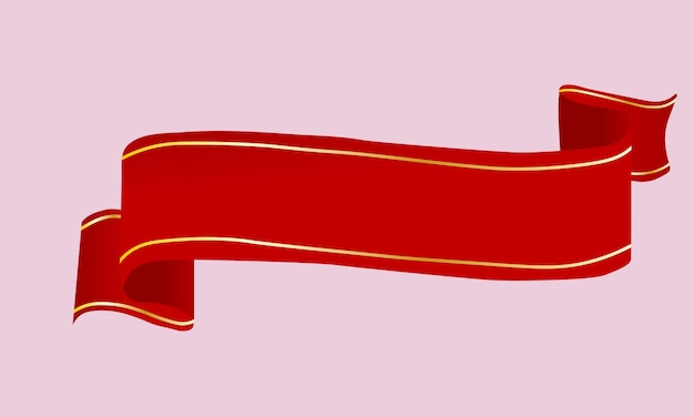 Imagem vetorial de bandeira de fita elemento gráfico de rótulo vermelho
