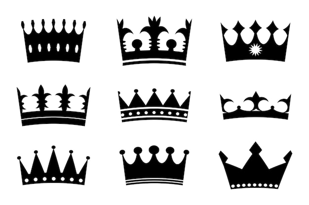 Imagem vetorial de coroas distintivo real ilustração de símbolo de realeza heráldica luxuosa