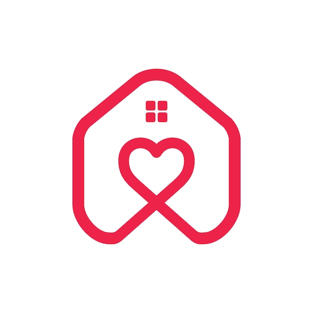 Imagem vetorial de design de ícone de logotipo de amor de casa