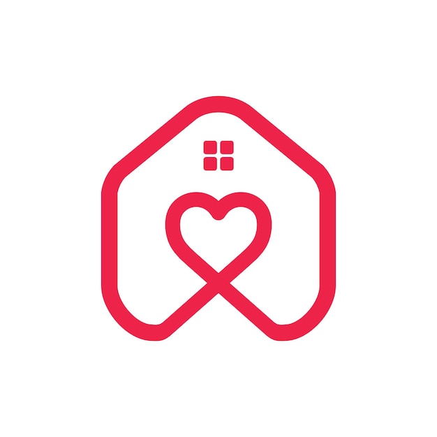 imagem vetorial de design de ícone de logotipo de amor de casa