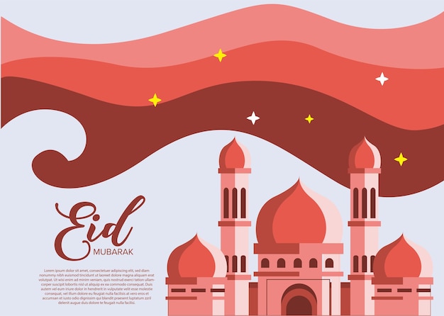 Imagem vetorial de fundo da mesquita eid mubarak 101