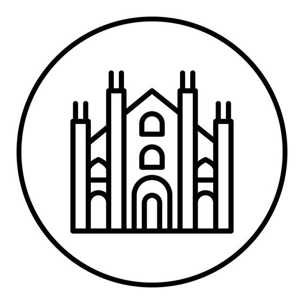 Vetor imagem vetorial de ícone da catedral de milão pode ser usada para a itália