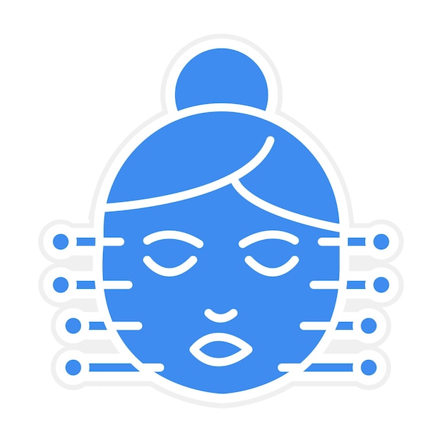 Vetor imagem vetorial de ícone de acupuntura facial pode ser usada para spa